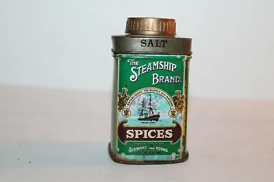 The Steamship Brand Spices Salt Tin Stewart & Young Glasgow • $8.88