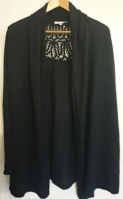 £7.99 • Buy Laura Ashley Womens Ladies Dark Blue Linen Cotton Crochet Cardigan UK Size 12