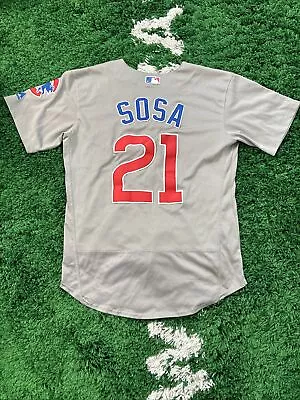 VTG Sammy Sosa Chicago Cubs Majestic Men's Gray Away Stitched Jersey SZ M ✅ READ • $8.05