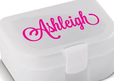 $3.99 • Buy Personalised Lunch Box Bottle Name Sticker Label Custom Tupperware Decal