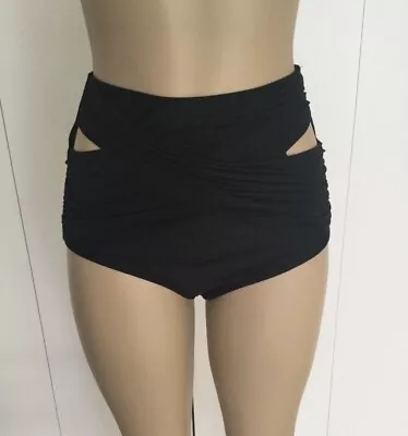 GabiFresh Black Swimsuit Bikini Bottom Size 20 Ruching Sexy Plus • $15.44