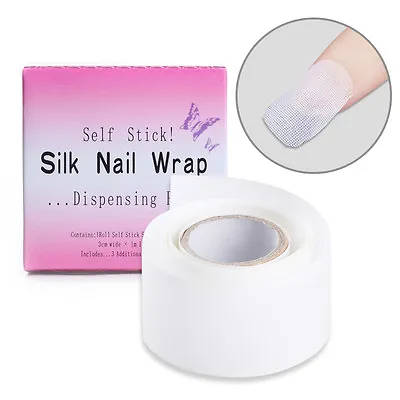 Adhesive Silk Nail Wrap Reinforce Nail Protector White UV Gel Acrylic Nail Tool • $1.61
