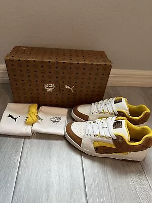 NEW- Puma Slipstream MCM Low Top Sneaker White/ Yellow/ Suede Men's Size 6 • $159.99