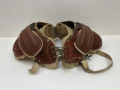 Vintage Football Shoulder Pads HORACE PARTRIDGE F353 Early Man Cave Wall Art • $275