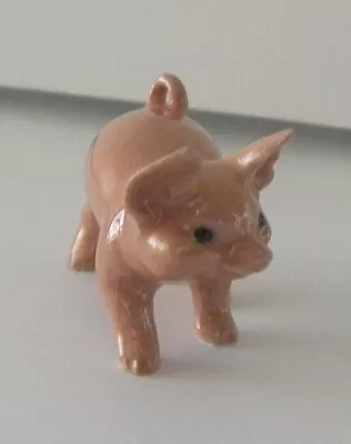 Vintage Hagen Reneker Miniature Pink Bone China Pig Piglet 1.5  Long 1  Tall • $15.97