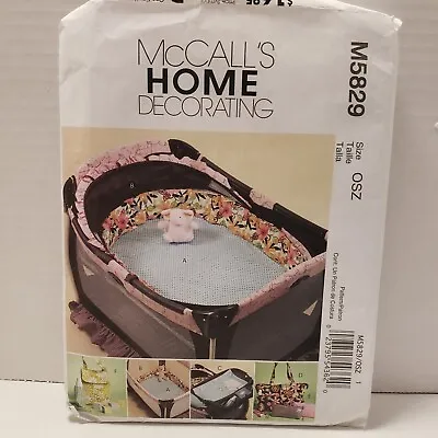 McCalls Pack Play Pen Bassinet Fitted Sheet Bumpers Pad Diaper Bag Pattern M5829 • $9.99