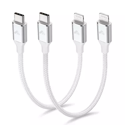 $15.90 • Buy USB C To Lightning Cable, 0.3M 2Pack Short Iphone Charger Cable Apple Mfi Certif