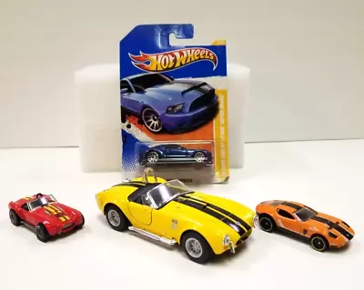 Ford Shelby Lot Of 4 Diecast Vintage Hot Wheels Cobra 1:64/Kinsmart 1:32 • $19.99