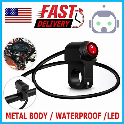 LED Motorcycle Switch ON OFF Handlebar Mount Push Button 12V Headlight Fog Light • $9.99