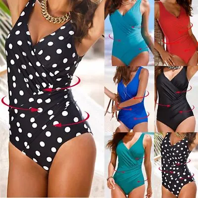 £10.25 • Buy Swimming Costume Plus Size Padded Monokini Swimwear Bikinis Set Women Swimsuit