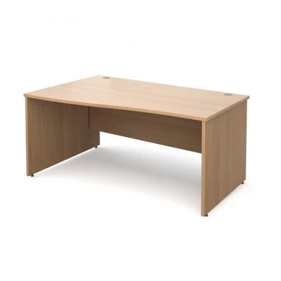 £219.06 • Buy Maestro 25 PL Left Hand Wave Desk 1600mm - Beech Panel Leg Design