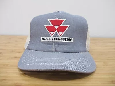 MASSEY FERGUSON Vintage K-Products Snapback White/Blue Trucker Hat USA Made • $17.50