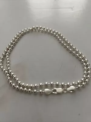 24” Sterling Silver 3-4mm Ball Bead Chain 925 Italy New Dog Tag Necklace • $48