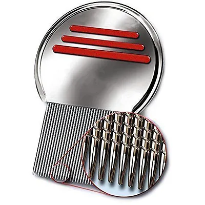 New Rid Head Lice Metal Comb Nit Stainless Steel Teeth Terminator Free S&H RED • $8.75