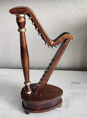 Vintage Dollhouse Miniature Wood Harp Music Box Plays Tune! • $24.99