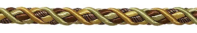 Gold Brown Green 7/16  Decorative Rope Cord Golden Chestnut [By The Yard] • $3.49