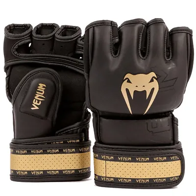 Venum Impact 2.0 Hook And Loop MMA Gloves - Black/Gold • $58.25