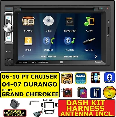 $279.99 • Buy 2004-10 Pt Cruiser Durango Grand Cherokee Cd/dvd/usb/sd Bluetooth Car Stereo Pkg
