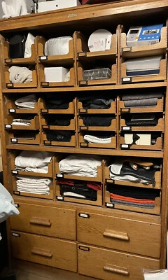 £800 • Buy 1930s DRAPERS HABERDASHERY CABINET With Glass Doors