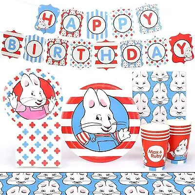 Max And Ruby Birthday Party Supplies Pack | 66 Pieces | Serves 8 Guests • $29.99