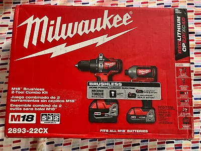 Milwaukee 2893-22CX M18 Brushless Hammer Drill/Impact Combo Kit 2 Batteries Tool • $224.95