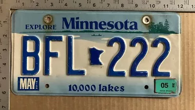 2005 Minnesota License Plate BFL-222 Triple 2 And Sticker Stack 14004 • $8.44