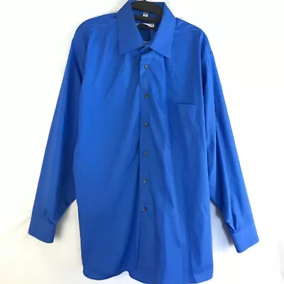 Geoffrey Beene Shirt Men Size XL Blue Wrinkle Free Quick Dry Button Up Pocket    • $5