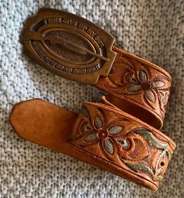 Vintage Shotgun Belt Buckle + Belt I Will Give Up My Gun Pry My Cold Dead Finger • $14.90