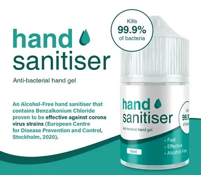 Alcohol Free Hand Sanitiser Gel 60ml Pack Of 5 • £6.50