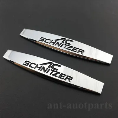 2x Metal AC Schnitzer Emblem Fender Skirts Badge Sticker Auto Trunk Rear • £13.94