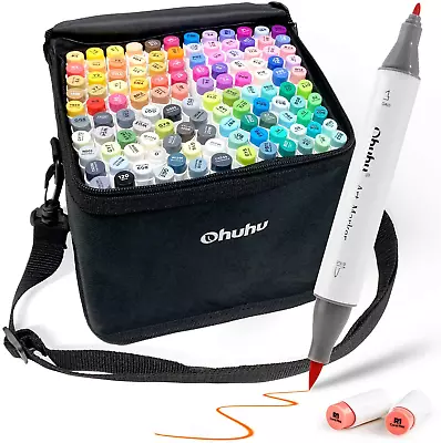 120 Colour Art Marker Dual Set Ohuhu Markers Brush Pen Tip Sketching FAST SHIP • $186.77