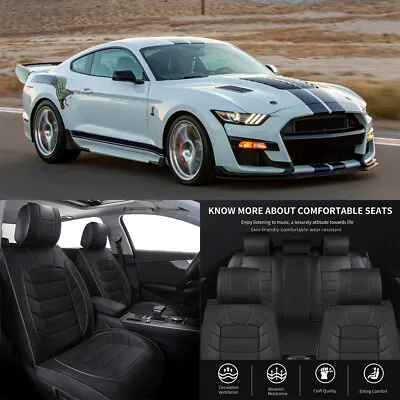 For Ford Mustang Shelby PU Leather Car Cushion Covers Front 2-Seat 4 Season • $99.03
