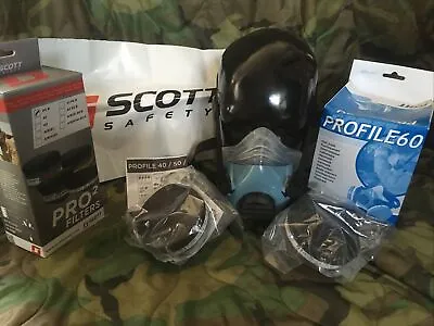 £26.95 • Buy Scott Safety Profile 60 Half Face Mask P3R Filter M/L Respirator Spray Painting