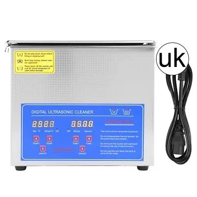 3L Digital Ultrasonic Sonic Cleaner Bath Timer Stainless Tank Cleaning UK • £73.92