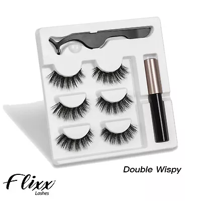 Magnetic Eyeliner Liquid & Lashes Kit - Set Mink Eyelashes Natural Long No Glue • £10.99