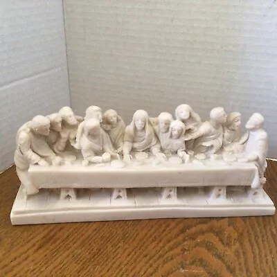 Vintage The Last Supper Resin Statue Figurine Italy Jesus Christ A. Giannetti • £14.48