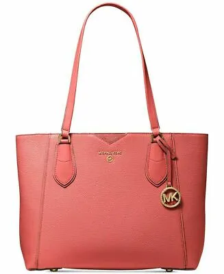 Michael Kors Mae Medium Leather Tote Shoulder Handbag • $119.99