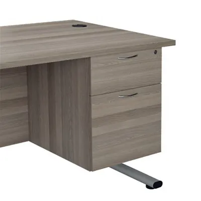 Jemini 2 Drawer Fixed Pedestal 404x500x495mm Grey Oak KF79862 • £179.54