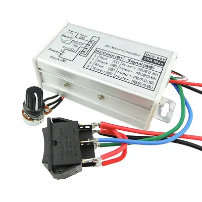 DC 9-60V PWM Motor Stepless Variable Speed Controller Reversible Switch CW / CCW • $9.89