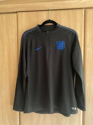 £45 • Buy England Training Shirt Drill Top 2018-2019 Long Sleeved Black Mens L Dri-fit