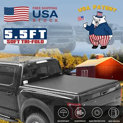 5.5FT/67.1inch Tonneau Cover Soft Tri-Fold Truck Short Bed For 2015-2023 F150 • $168.99