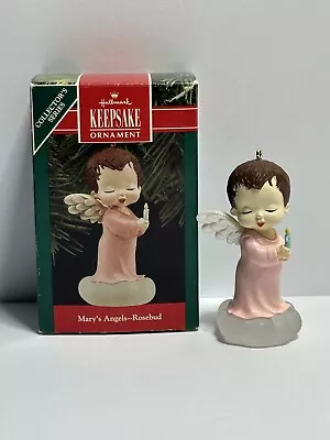 Vtg HALLMARK CARDS Keepsake Ornament Mary's Angels 1990 ROSEBUD Christmas • $14.99