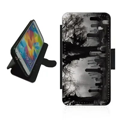 Graveyard Wallet Phone Case For IPhone Samsung Flip Cover Halloween Cemetery • £9.99