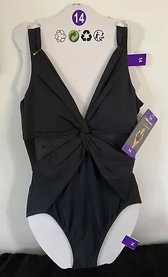 Swimsuit Miraclesuit Swimming Costume Kirkland Shape Control Padded UK18 US14 • £10.49