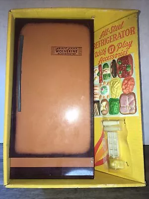 Vintage Tin Wolverine Refrigerator Toy Fridge NOS In Box Rare • $59.99