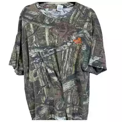 Mossy Oak Break Up Mens T-Shirt Green Size 2XL Realtree Camo Short Sleeve Shirts • $15.29