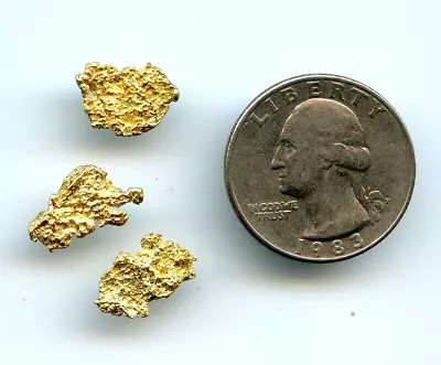 3 Natural GOLD NUGGETS 3.0 GRAMS OF 22K Or Better GOLD NUGGETS! SEE PICS! READ! • $210.50