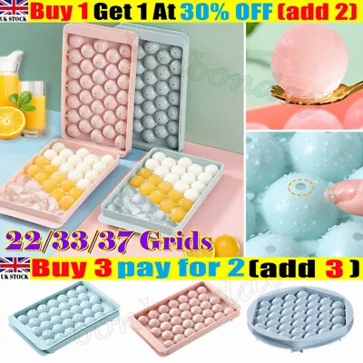 Round Ice Cube Tray Ball Maker DIY Round Whiskey Sphere Mold Silicone Mould Tool • £3.35