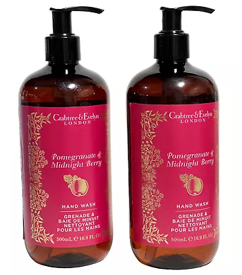 Crabtree & Evelyn Pomegranate & Midnight Berry Hydrating Hand Wash 16.9 Oz TWO • $33.15