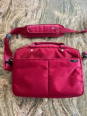 STM Red Padded Small Laptop Or Tablet Messenger Bag Plush Lined 12.5 X 9 X 2.5 • $12.50